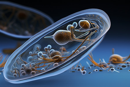 三维游泳池游泳池里面的细胞生物背景