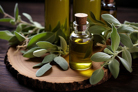桌面上健康橄榄油图片
