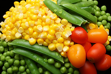营养的豌豆和玉米背景图片