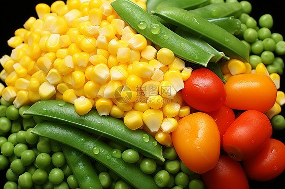 营养的豌豆和玉米图片