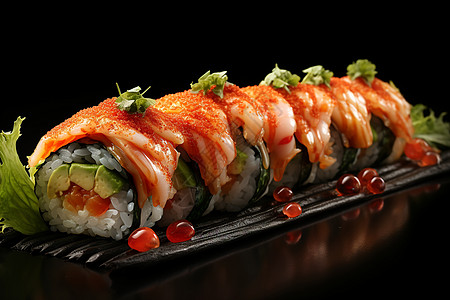 健康的鱼肉寿司图片
