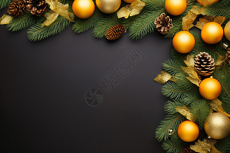 金色圣诞装饰物背景图片
