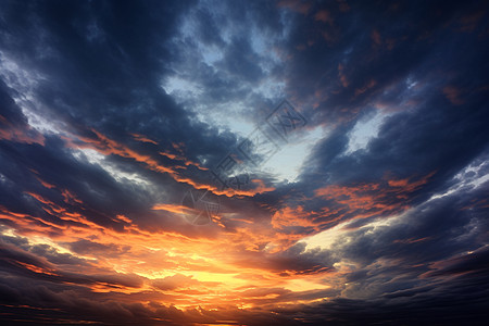 日落中的云彩图片