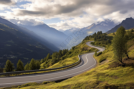 山群蜿蜒的公路背景