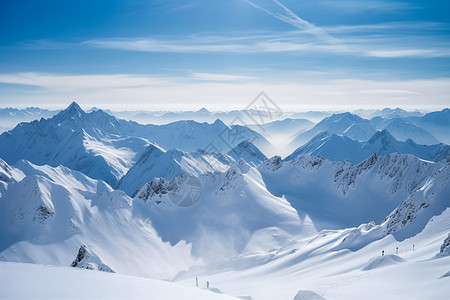 白雪皑皑的雪山山脉图片