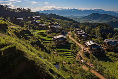 山区乡村景色图片