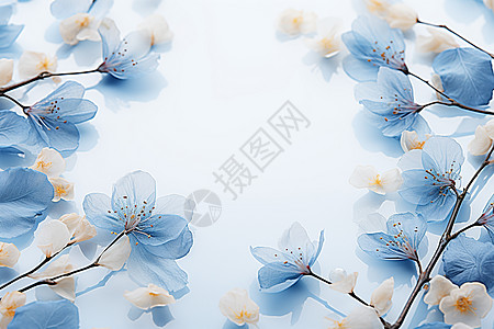 淡蓝色花卉壁纸图片