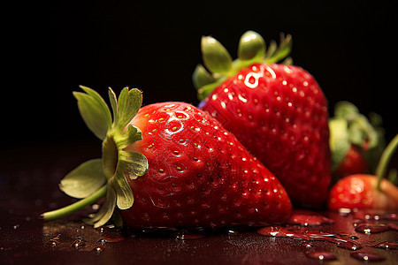 饱满水润鲜美的草莓图片