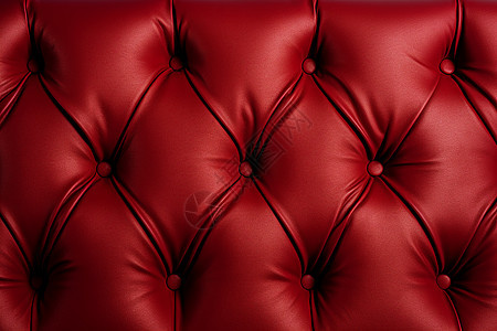 一张柔软闪亮的红色皮质床头背景图片