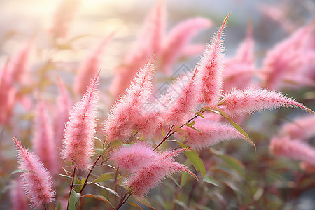 盛开的粉色植物图片