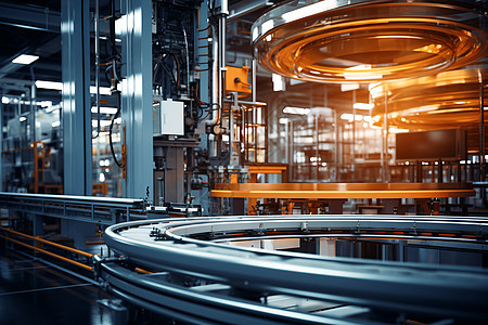 机械工厂中的自动化生产线图片