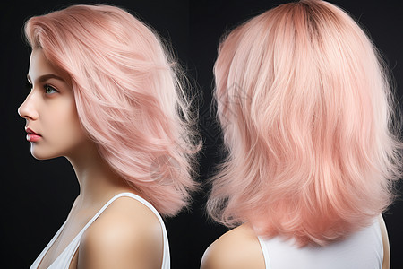 粉红色头发的女孩图片