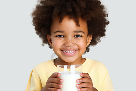 女孩喝牛奶图片