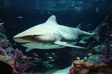 海底的鲨鱼背景图片