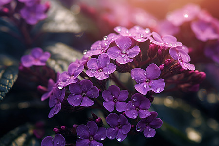 树林里的紫花图片