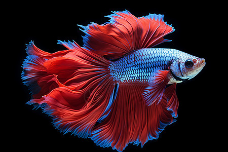 一只红蓝相间的鱼　图片