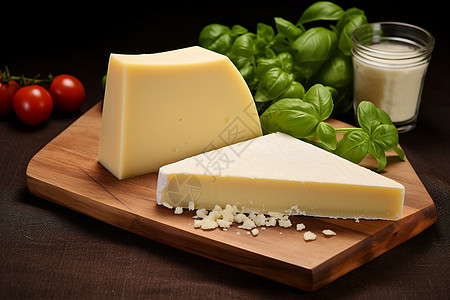 菜板上香醇的奶酪图片