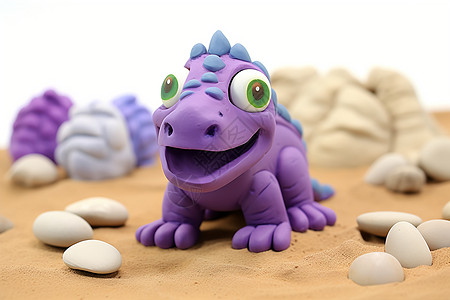 沙漠中可爱的恐龙玩具图片