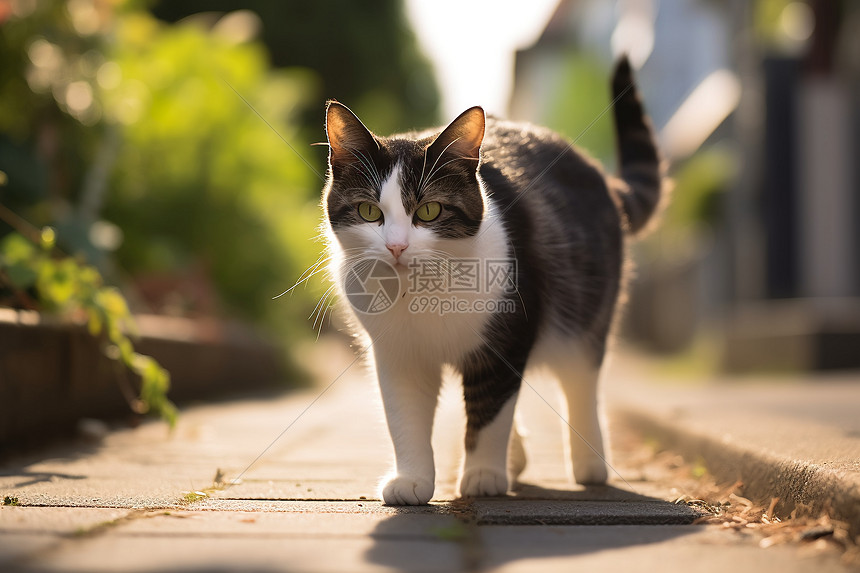 街头的可爱猫咪图片