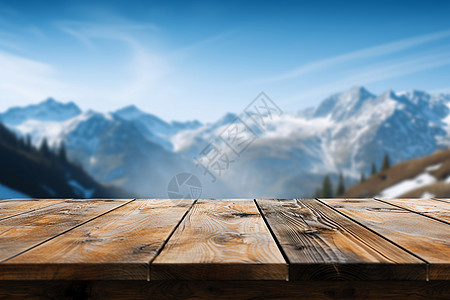 桌面远处的山背景图片