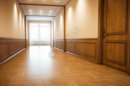 室内的木制长廊图片