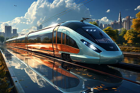 飞驰的地铁飞驰的氢动力列车设计图片