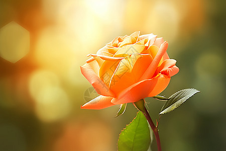 绽放的橙色玫瑰图片