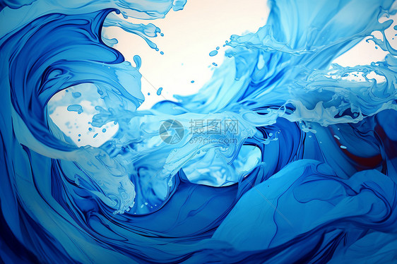 飞溅的蓝色液体图片