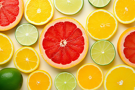 可口的橙子和葡萄柚图片