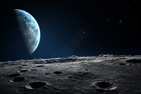地球月球太空中的月球设计图片