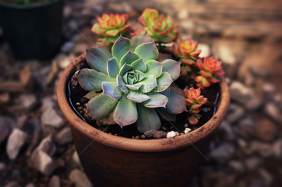 盆栽里的多肉植物图片