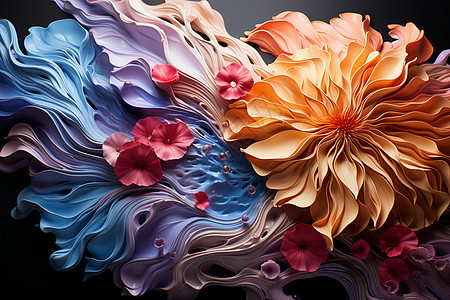 抽象的花朵雕塑背景图片