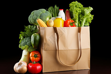 袋子里的健康蔬菜图片