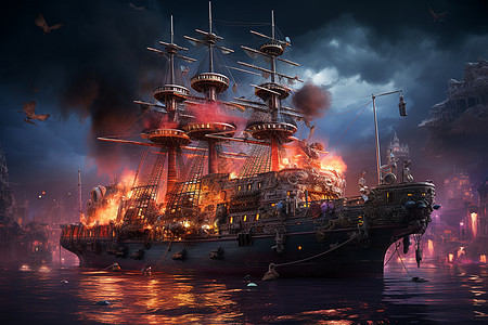 海盗船的火焰图片