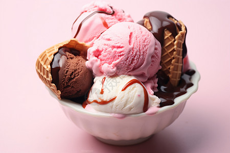 冰淇淋和蛋筒背景图片