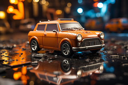 卡车模型湿地上的玩具车背景