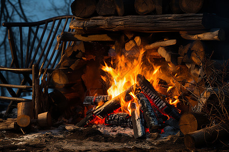 冬日温暖的炉火图片