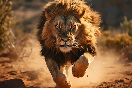 奔跑的雄狮图片
