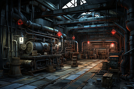 钢铁工业车间背景图片