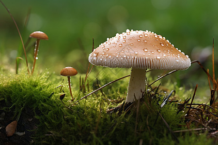 草地上的一群蘑菇图片