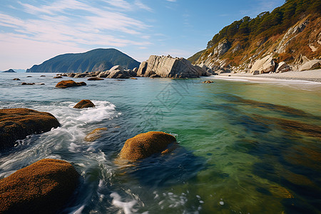 自然岩石海岸图片