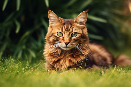 草地上的小猫图片