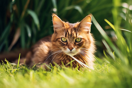 草地上的猫咪图片