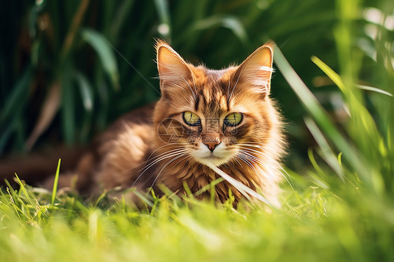 草地上的猫咪图片