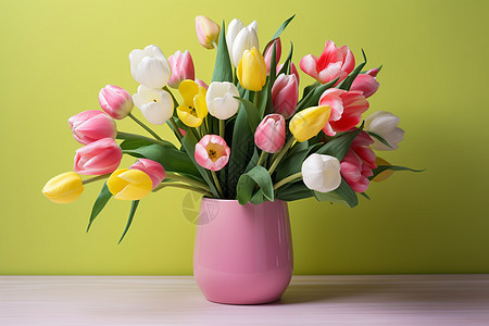 花团锦簇的郁金香背景图片