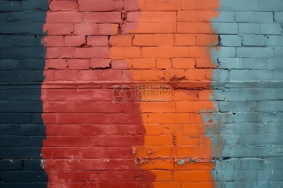 多彩的砖墙图片