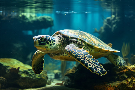 水族馆里的海龟图片