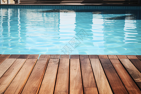清凉夏日泳池背景图片