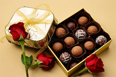 浪漫心意的巧克力礼盒背景图片