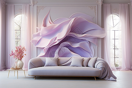 奢华的紫色丝绸背景图片